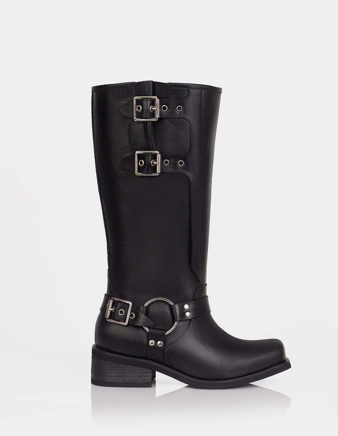 Bota Biker Valkiria Cuero Negro