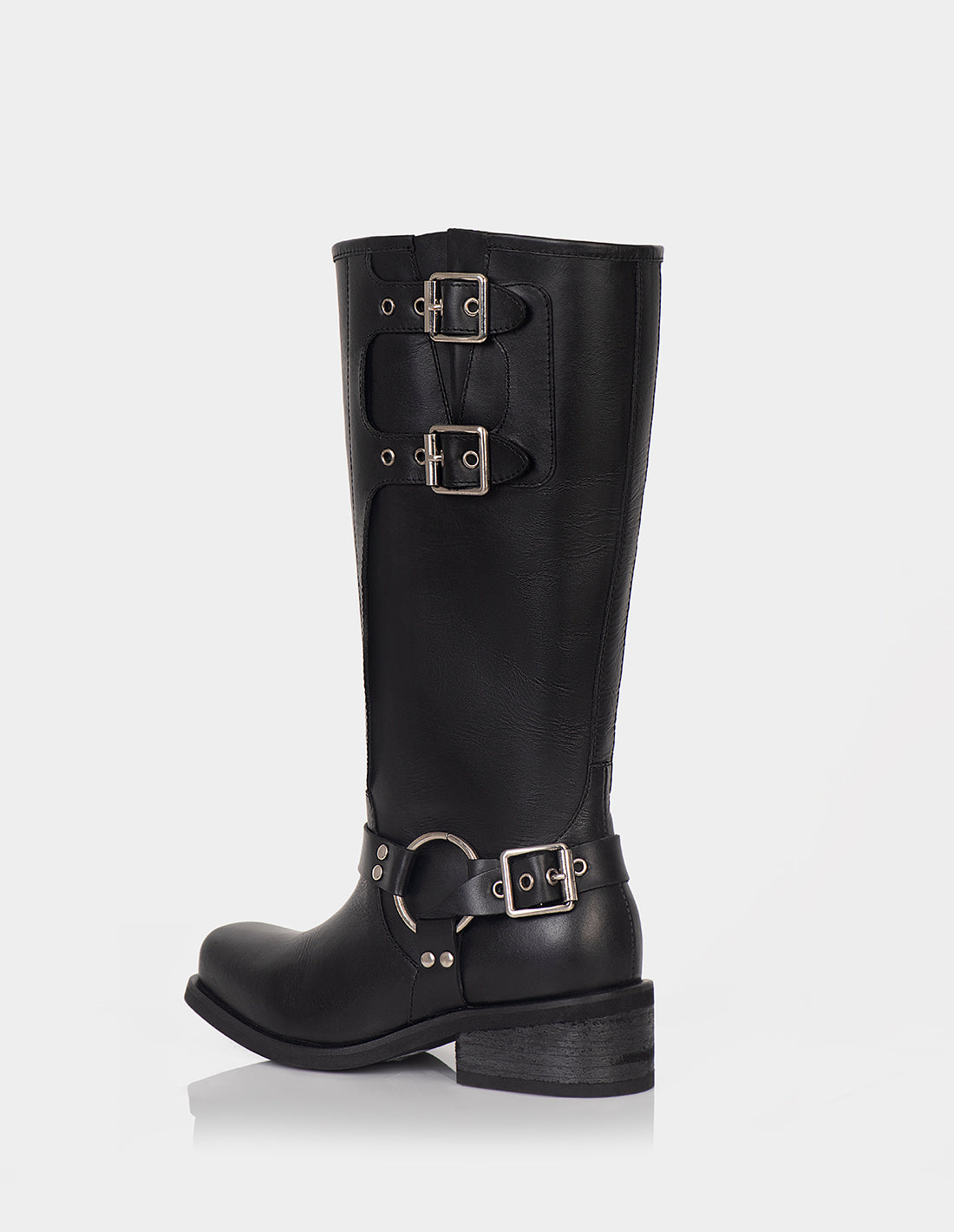 Bota Biker Valkiria Cuero Negro