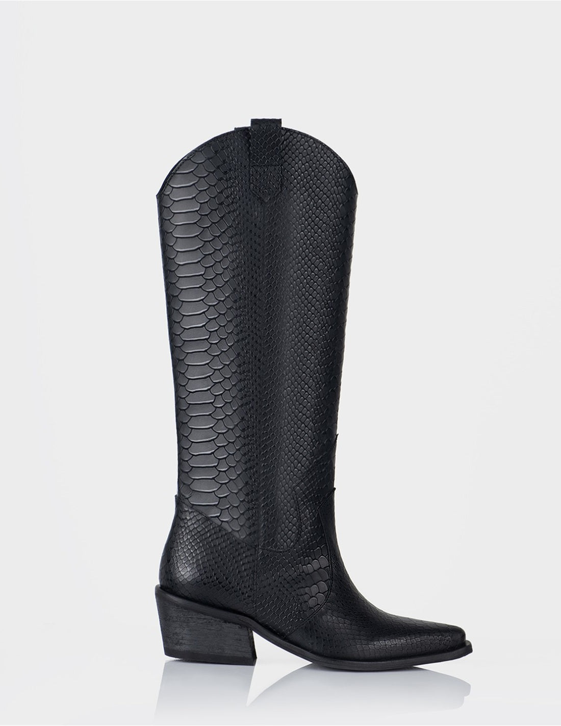 Bota Durango Cuero Croco Negro