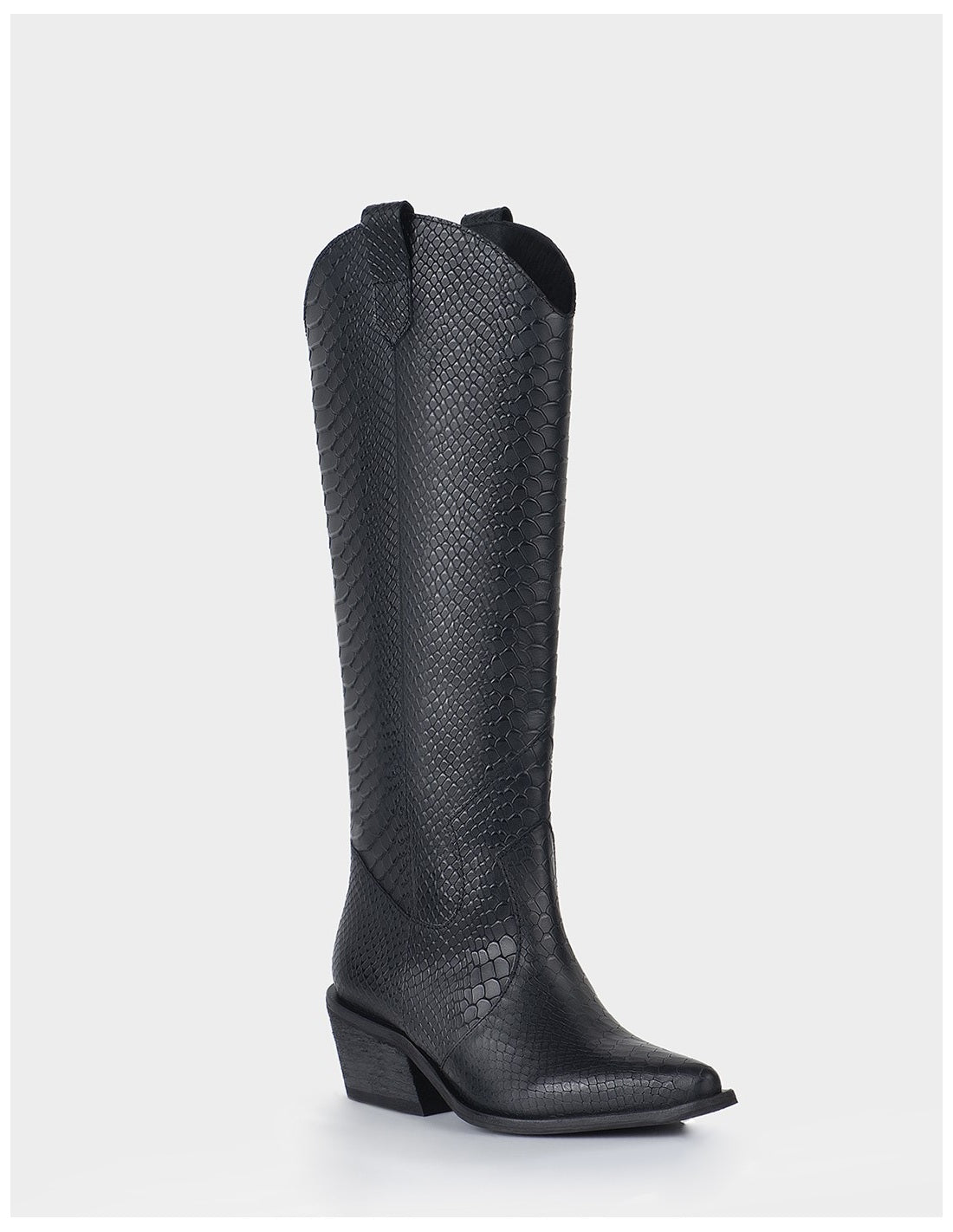 Bota Durango Cuero Croco Negro
