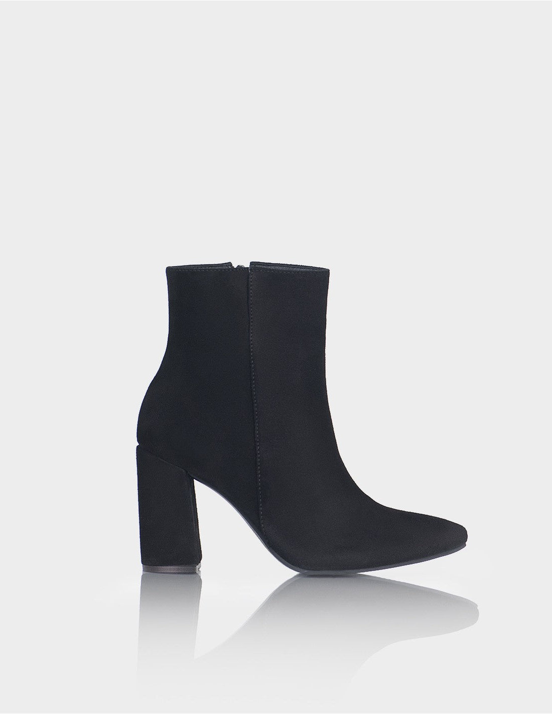 Botin Reyna Cuero Ante Negro