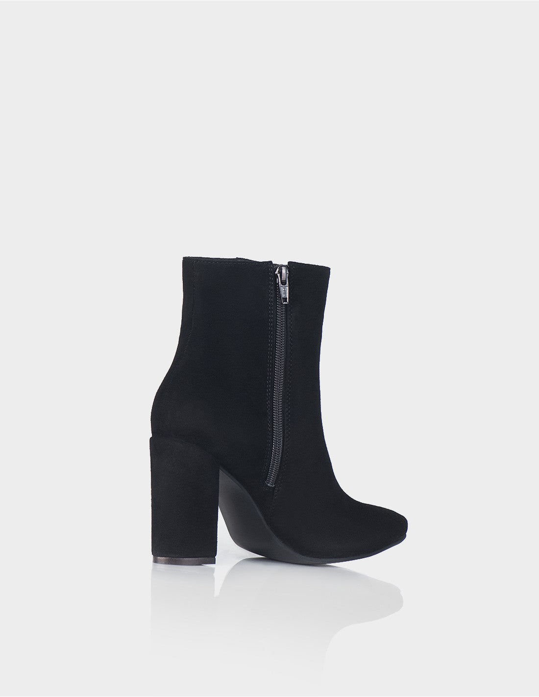 Botin Reyna Cuero Ante Negro
