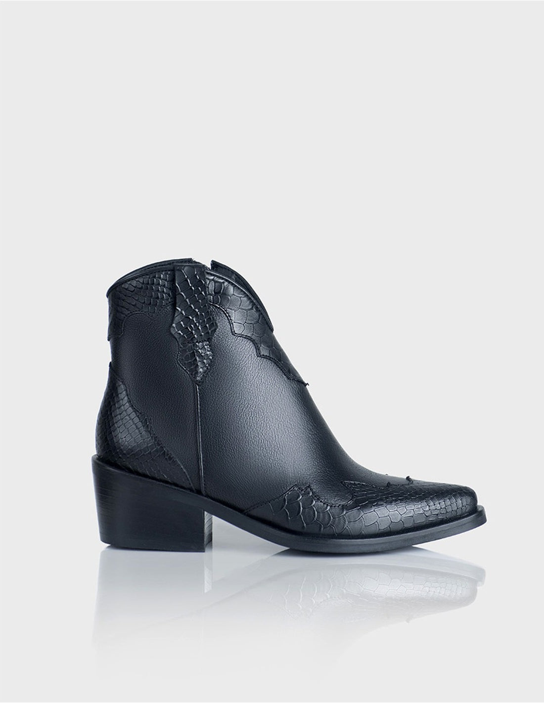 Botin Texano San Antonio Cuero Negro