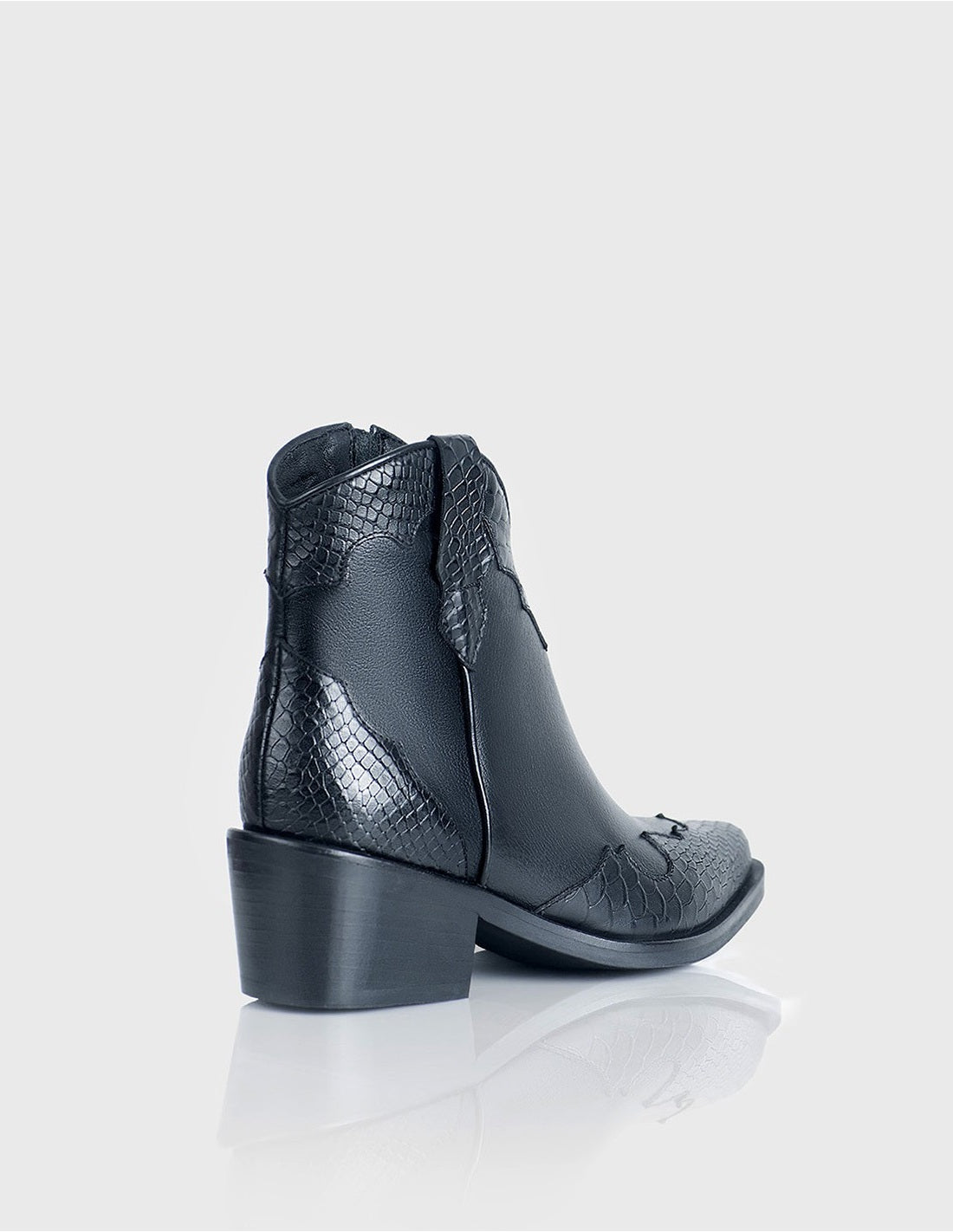 Botin Texano San Antonio Cuero Negro